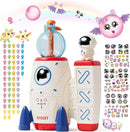 DIY Space Magic Balloon Craft Kit, Sticker Decorated Balloons Toy for Kids, Rocket Air Pump Fun with Balloon Monster Pals, DIY Creative Activity, Birthday Gifts for Girls Boys Ages 3+ by TinyTreasures Baby Boutique
