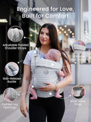 GROWNSY Baby Carrier Newborn to Toddler, Breathable Mesh Carrier(7-44lbs) with One-Click Sliding Clasp, Head Support, Ergonomic Design and Hands-Free Comfort, Silver Gray by TinyTreasures Baby Boutique