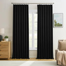 KEQIAOSUOCAI Black Pinch Pleated 60 Inch Wide Curtains 60 x 102, Thermal Insulated Noise Cancelling Living Room Office Drapes 102 Inches Long, Patio Sliding Glass Door Window Curtain 2 Panels by TinyTreasures Baby Boutique