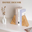 Marble Bookends for Heavy Books, Decorative Book Ends for Shelves, Unique Marble Stone Durable and Heavy Book Ends for Hardback Books & CDS, Book Stopper/Holder, Set of 2(Moca Jade) by CozyNest Decor