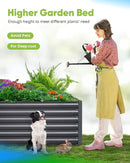 Quictent Galvanized Raised Garden Bed 6x3x2 Ft Metal Planter Box Bottomless for Backyard Outdoor, Include 1 pc Tomato Cage (Dark Gray) by GreenHaven Gardens