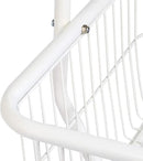 Amazon Basics Rectangular Laundry Hamper Basket Butler Cart with Wheels and Hanging Rack, White by CozyNest Decor