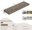 Floating Shelves, 8 Inch Deep Rustic Solid Reclaimed Wood Wall Shelves for Storage, Wall Mounted Display Shelving with Invisible Heavy-Duty Metal Bracket, 24 Inch Width Set of 2, Cement Grey by CozyNest Decor