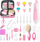 28 in 1 Baby Healthcare and Grooming Kit, Infant Baby Nursery Kit Electric Nail Trimmer Set with Gas Colic Passer Nasal Aspirator Nail Clipper Hair Brush Comb for Newborn Girls Boys (Pink) by TinyTreasures Baby Boutique