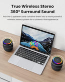 Bluetooth Speaker, Portable Wireless Bluetooth 5.3, 15W Clear Bass, IPX6 Waterproof, LED Lights, AUX/TF/USB, Dual TWS Pairing, 12H Playtime, Small Speakers for Home Outdoor Beach, Ideal Gift by TinyTreasures Baby Boutique