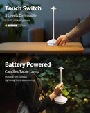 Modern Cordless Table Lamp Set of 2, Portable LED Desk Lamps, 5000mAh Rechargeable Battery Operated Lighting for Bedroom Dining Room Restaurant Coffee Shop Camping Night Light (White) by CozyNest Decor