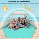 Venustas Beach Tent Sun Shelter for 3/4-5/6-7/8-10 Person, UPF 50+ UV Protection Beach Canopy, Lightweight and Easy Setup Cabana, Portable Shade Tent by TinyTreasures Baby Boutique