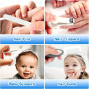 Baby Healthcare and Grooming Kit, 21 in 1 Portable Baby Essentials Kit with Gas Relief Hair Brush Comb Nasal Aspirator for Newborn Boys Girls (Grey White) by TinyTreasures Baby Boutique