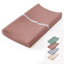 Blissful Diary Muslin Baby Changing Pad with Waterproof Lining Foam, Diaper Changing Table Pad with Cover for Dressers (Dusty Pink, Rectangular) by TinyTreasures Baby Boutique