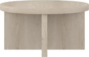 Henn&Hart 33" Round Wood Pedestal Low-Profile Coffee Table for Living Room, Family Room, Office or Apartment, Alder White by CozyNest Decor