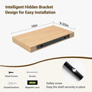 16 Inch Floating Shelves, 3D Textured Wood Grain, 16"x9.25"x1.5" Inch Deep Floating Shelves for Wall, Wooden Shelves for Bathroom, Bedroom, Living Room, Natural by CozyNest Decor