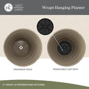 The HC Companies Wrapt Hanging Planters - Lightweight Plant Pot Hanger for Hanging Plants, Vegetables & Herbs - Outdoor & Indoor Hanging Basket for Plants (11" Pepperstone, Pack of 2) by CozyNest Decor