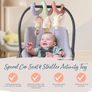 Itzy Ritzy Spiral Car Seat & Stroller Activity Toy - Stroller & Car Seat Toys for Ages 0 Months and Up - Hanging Toys Include Dangling Ring, Mirror and Textured Ribbons (Pastel Rainbow) by TinyTreasures Baby Boutique