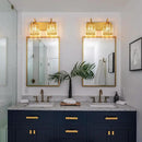 Modern Bathroom Vanity Light 2-Lights Gold Crystal Wall Lamp Bathroom Modern Crystal Vanity Lighting by CozyNest Decor