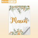 Custom Baby Crib Set - 5 Pcs Personalized Name Flowers Crib Bedding Set for Infants Toddlers - Soft Double Layer Nursery Bedding Set for Girls Boys - Customized Gifts for Baby Shower Birthday by TinyTreasures Baby Boutique