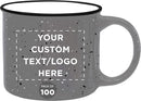 DISCOUNT PROMOS Custom Ceramic Campfire Coffee Mugs 13 oz. Set of 100, Personalized Bulk Pack - Perfect for Tea, Espresso, Cappuccino, Hot Cocoa - Grey by TinyTreasures Baby Boutique