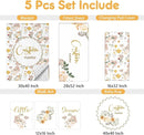Personalized Baby Crib Bedding Set, 5 Pcs Custom Name Nursery Bedding Set, Yellow Flower Baby Bedding Set for Girl Boy, Double Layer Baby Crib Sets, Customized Gifts for Toddlers Kids Infants by TinyTreasures Baby Boutique
