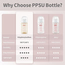 Pigeon PPSU Nursing Baby Bottle Wide Neck, Anti-Colic, Streamlined Body, Natural Feel, Easy to Clean, 5.4 Oz(Pack of 2), Includes 2pcs SS Nipples (0m+) by TinyTreasures Baby Boutique