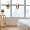 2 PCS Macrame Plant Hanger Indoor Hanging Plant Holder Hand-Woven Cotton Rope Flower Pot Basket with Metal Hook Rings Window Plant Hanger for Outdoor Hanging Pots Home Boho Decor, No Tassels, 23.6" by GreenHaven Gardens