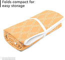Encasa XO Ironing Mat/Pad (Large 48"x28") with 3mm Padding & Silicone Iron Rest for Steam Pressing on Tabletop or Bed - Heat Resistant, Portable, Quilting & Travel Blanket - Peach Tiles by CozyNest Decor