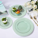 FLOWERCAT 60PCS Sage Green Plates - Heavy Duty Plastic Plates Disposable for Party/Easter - Include 30PCS 10.25inch Sage Green Dinner Plates and 30PCS 7.5inch Dessert Plates by CozyNest Decor