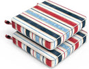 LVTXIII Patio Chair Cushions 19"x19"x3", Water-Repellent Outdoor Seat Cushions for Patio Furniture, Square Chair Pads with Ties for Home Garden Decoration, Set of 2, Stripe Red Blue by GreenHaven Gardens