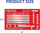 50-Pack Annual Vehicle Inspection Label 1.6 mil Aluminum Red FMCSA Label with Permanent Self Adhesive 6" x 3.5" DOT Compliant by GreenHaven Gardens
