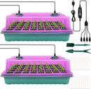 ZYP 2 PCS Seed Starter Kit with Grow Light, 80 Cells Seed Starter Tray for Indoor Planting,Germination Kit for Seed Starting Trays with Humidity Dome and Base by GreenHaven Gardens