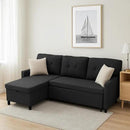 Pull Out Couch, Oversized Sleeper Sofa Couch, Sectional Sleeper Sofa Bed for Living Room Bedroom Lounge (Black, 73 Inch) by CozyNest Decor