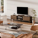 TV Stand for Living Room - up to 65 Inch TVs Mid Century Modern Entertainment Center with Storage and Adjustable Shelves, Media Console Table Walnut 59" by CozyNest Decor