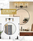 Bathroom Light Fixtures, 3-Light Black and Gold Vanity Lights Over Mirror, Farmhouse Wall Sconce Lighting with Clear Glass and Honeycomb Metal Shade, AD-22001-3W-BK by CozyNest Decor