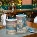 Flickering Flameless Candles, Rooster LED Candles with Remote Timer, Set of 2 Battery Operated Candle for Valentine Wedding Birthday by GreenHaven Gardens