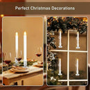 8 Pack Christmas Window Candles, Battery Operated with Timer Remote, LED with Candle Holders Suction Cups, Flickering for Christmas Decorations, Silver by GreenHaven Gardens