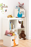3 Sprouts Toy Storage Organizer: Toy Box Cube Organizer for Playroom, Nursery - Foldable Storage Bin - Peacock by TinyTreasures Baby Boutique