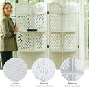 Room Divider with Shelves, 68.9inch Wood Carved and Louvered Wall Divider Freestanding, 4 Panels Folding Partition Screen for Bedroom Home Office (White) by CozyNest Decor