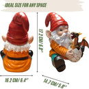 Fantasy Dragon Gnome Garden Statue - 6.8" Weatherproof Resin Garden Gnome with Baby Dragon, Unique Outdoor & Indoor Decor, Handcrafted Yard Art, for Fantasy Lovers & Gardeners by GreenHaven Gardens