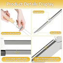 Skewers for Grilling, 17" (6 Pcs) Wooden Handle Double Pronged Stainless Steel Flat Kabob Skewers with Push Bar, Reusable Long Metal Skewer Sticks for Meat Chicken Vegetable, BBQ Accessories by GreenHaven Gardens