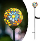 Afirst Solar Lights Outdoor Decorative - Solar Gazing Ball Mosaic Garden Stakes Flower Decorative Lights Waterproof for Pathway Yard Lawn Decoration Yellow by CozyNest Decor