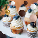 75 Pieces Cake Balls Topper Decorations Foam Cupcake Topper Mini Balloon Cake Topper Picks for Cake Deco Birthday Party Wedding（Brown Gold White Series） by TinyTreasures Baby Boutique
