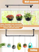 Plant Hanger Indoor, 34.2in Strong Load-Bearing Hanging Plant Holder, Window Plant Rod Black Metal Bar for Wall Ceiling Decor Shelves, 2 Pcs(Pot Chain & Plant Not Included) by GreenHaven Gardens