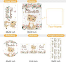 Custom Baby Crib Bedding Set, 5 Pcs Personalized Name Baby Crib Sets for Infant Toddler, Floral Leopard Nursery Bedding Set for Baby Girls, Double Layer Baby Bedding Sets Customized Gifts by TinyTreasures Baby Boutique
