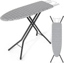 KINGBOARD Ironing Board, Foldable Iron Board with Iron Rest, Compact Ironing Board with Height Adjustable, Extra Thick Heat-Resistant Cover, Heavy-Duty Sturdy Metal Legs, 43x13 Grey by CozyNest Decor