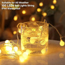 33Feet 100 LEDs Globe String Lights, 8 Modes USB Ball String Lights with Remote for Indoor/Outdoor Commercial Decor, Gardens, Patio, Wedding, Party, Bedrooms, Christmas Decorations, Warm White by CozyNest Decor