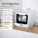 COMFEE' Portable Dishwasher Countertop with 5L Built-in Water Tank, No Hookup Needed, 6 Programs, 360° Dual Spray, 192℉ High-Temp& Air-Dry Function, Mini Dishwasher for RVs, White by TinyTreasures Baby Boutique