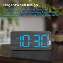 uscce Wooden Digital Alarm Clocks for Bedrooms: Dimmable Dual Alarm Clock with Large Numbers for Bedside Desk - Loud Alarm for Heavy Sleepers with Volume Control - Wood Decor & Gifts by CozyNest Decor