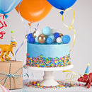 75 Pieces Cake Balls Topper Decorations Foam Cupcake Topper Mini Balloon Cake Topper Balls Cake Picks for Cake Deco Birthday Party Wedding（Blue Gold White Series） by TinyTreasures Baby Boutique
