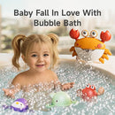 TUMAMA Baby Bath Toy,Bath Bubble Maker Machine with Music,3 Bathtub Wind-Up Toys,Crab Shower Water Toy for Toddlers Kids Boys Grils (Orange) by TinyTreasures Baby Boutique