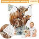Custom Crib Bedding Set - Highland Cow Design Personalized Name Baby Nursery Bed 3 Pcs Set - Chic Soft Blanket with Dotted Backing, Sheet, Pillowcase for Newborn Girls Boys Gifts Color03 by TinyTreasures Baby Boutique
