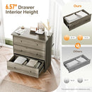 VINGLI 3 Drawer Dresser with Charging Station, Small Dresser Grey Chest of Drawers, 31.5" W Gray Wood Dressers for Bedroom, Living Room, Hallway, Home Office, 15.75" D x 31.5" W x 31.5" H by TinyTreasures Baby Boutique