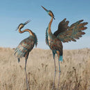 Crane Statues for Garden Decor, Metal Yard Art Heron Garden Statues, Standing Garden Sculptures & Statues for Yard Decorations Outdoor, 38-42 Inch Set of 2, Copper by GreenHaven Gardens